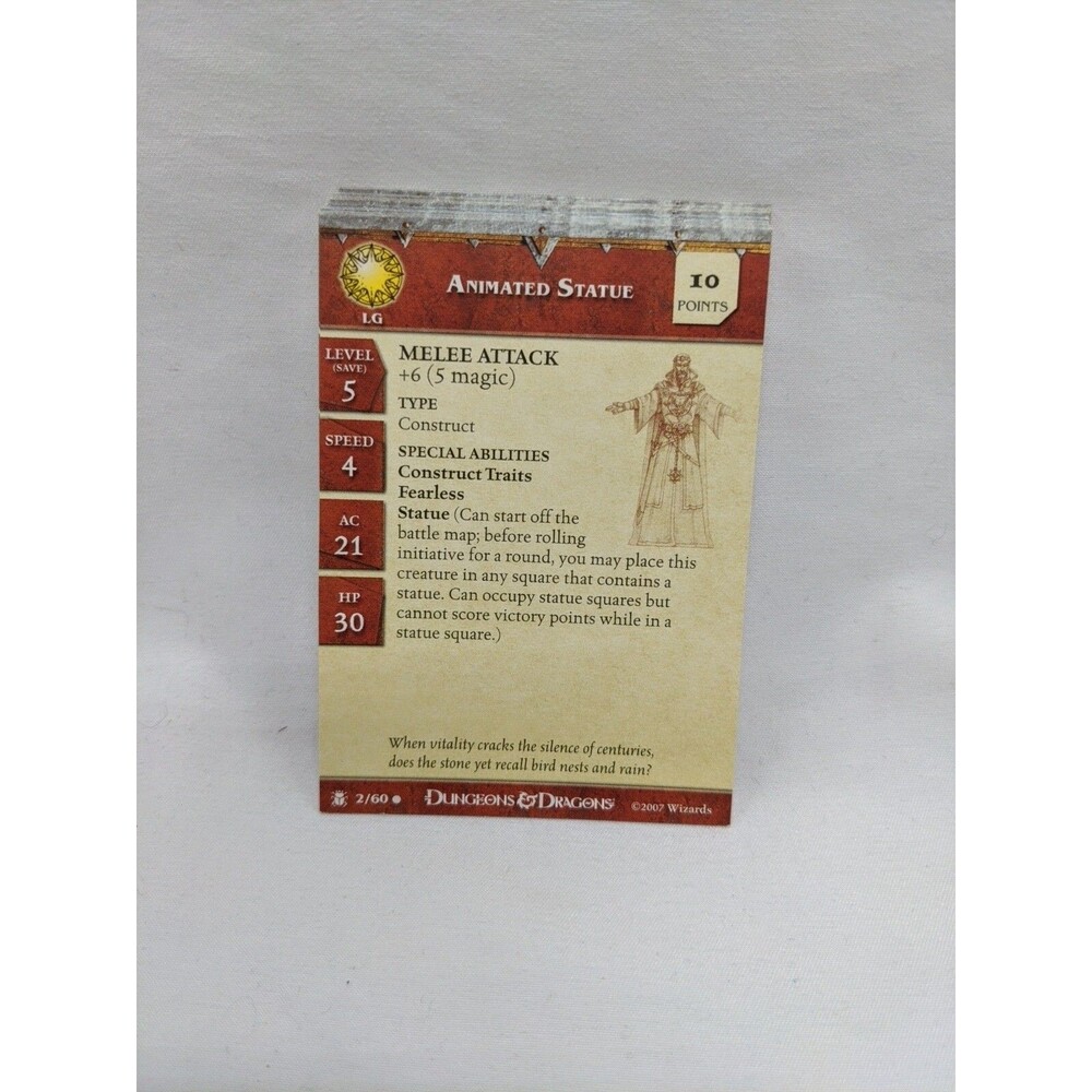 Lot Of (16) Dungeons And Dragons Desert Of Desolation Miniatures Game Stat Cards